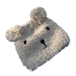 Cute Bear Lambswool Knitted <b>Hat</b> Earflap <b>Winter</b> <b>Hat</b> Unisex Adults Off White Pink Black Khaki Windproof Plush <b>Hat</b> - Product Image 5