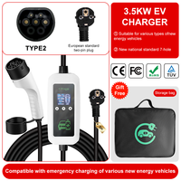 E-mingze Nouveau Chargeur Rapide Intelligent pour Véhicules Électriques 3.5KW-22KW Type 2 avec Wi-Fi et Application, Personnalisable 8A-32A AC EVSE Portable avec Écran TFT