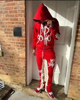 KY 3d Puff Print Street Sweatpants and Hoodie Set Full Zip up Street Wear Hoodie Survêtement
