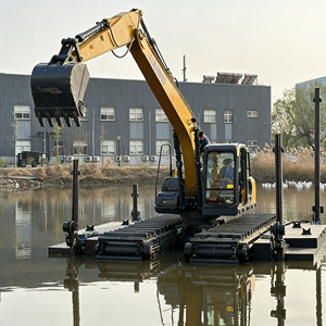 Excavatrice amphibie durable et peu coûteuse pour l'entretien des canaux et la remise en état des terres - Product Image 4