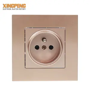 Crystal/glass /pc tempered panel Europe standard electrical French wall socket outlet customize available