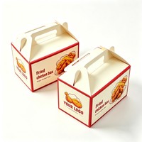 Boîtes à emporter en papier pour poulet frit imprimées sur mesure, papier kraft de qualité alimentaire, boîtes à emporter pour restaurants de restauration rapide