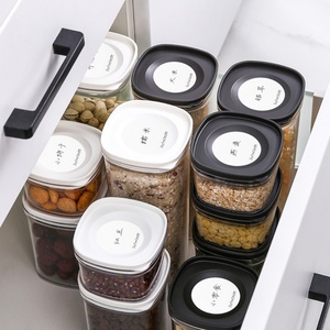 Transparent High Capacity Square Plastic Storage Jars Waterproof and Decorative DIY Sticker Fridge <b>Kitchen</b> Food Storage - Product Image 6