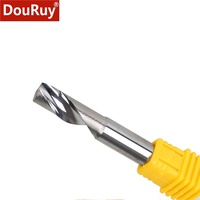 Fraise à une dent DouRuy 2A 3.175/4/5/6mm pour aluminium, outils CNC, fraises en carbure monobloc pour panneaux composites en aluminium
