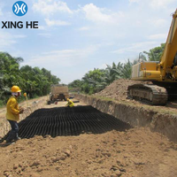 Георешетка из HDPE-пластика для защиты гравийных дорог, укрепления склонов, парковок, подъездных путей, подпорных стен, предотвращения эрозии почвы и укладки покрытий
