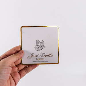 Cartes de présentation personnalisées en carton blanc pour colliers, bracelets, bijoux en or et argent, cartes pour boucles d'oreilles avec logo en feuille d'argent - Product Image 6