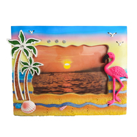 Sculpture en résine faite à la main et peinte à la main, design 4x6 pouces, peinture artistique sur le thème tropical/caribéen avec forme irrégulière
