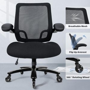 Silla de Oficina Ergonómica de Malla con Respaldo Alto, Reposabrazos Ajustables y Capacidad de 500 Libras, Silla Giratoria para Oficina en Casa - Product Image 4