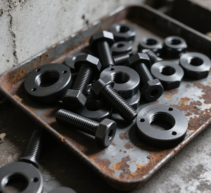Pernos de Cabeza Hexagonal con Arandelas, Métricos de 12 mm, Recubiertos de Óxido Negro, Acero al Carbono Clase 8.8, Rosca Gruesa - Product Image 2