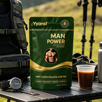 Chocolat chaud au café Force Maximale Premium pour Hommes 100g Sachet Doypack Vert Or pour l'Endurance, la Force et la Récupération OEM Marque Privée