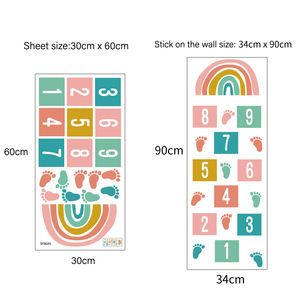 Sticker mural arc-en-ciel à pas de <span class=keywords><strong>marelle</strong></span> créatif sticker de sol autocollants étanches à l'eau pour la décoration de la maison pour le salon chambre d'enfants - Product Image 5