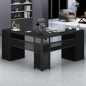 Scrivania personalizzata a forma di L con cassetti moderna angolo in metallo legno a forma di L scrivania del <span class=keywords><strong>Computer</strong></span> con schedario per l'home Office camera da letto - Product Image 5