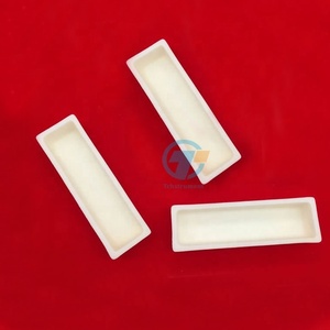 ถาดเซรามิกอะลูมินาทรงสี่เหลี่ยมผืนผ้า ขนาด 100x30x20 มม. สำหรับเตาหลอมแบบท่อและเบ้าหลอมอะลูมินา - Product Image 1
