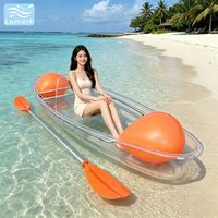Kayak PC 1 place avec siège transparent, sac flottant et kit de réparation pour la pêche, personnalisé de Chine, Lumark haute qualité