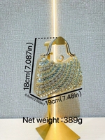 Nouvelle pochette de soirée ornée de bijoux, à double poignée, avec strass floraux, fermoir en perles et boucle diamantée