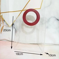 Sacs cadeaux de mariage transparents populaires, prêts à être expédiés, petits, autoportants, avec rubans, imperméables