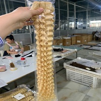 Vente en gros de cheveux bouclés 613 #   Extensions de cheveux humains brésiliens Remy blond miel, double trame, en lots