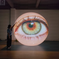 Modèle de sphère oculaire gonflable géante de 2,5 m en hélium, ballon réaliste en forme d'œil flottant pour la promotion artistique/événementielle/présentation en extérieur/marché