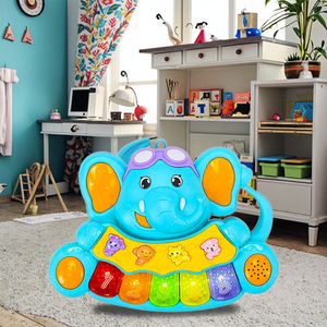 Giocattolo pianoforte per bambini da 6 a 12 mesi - Elefante educativo multifunzionale con luci, suoni di animali e musica - Product Image 5