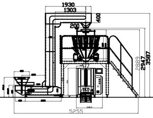 Machine d'emballage verticale à grande vitesse à moteur, pour le pesage et le remplissage automatiques de sachets de riz, de pâtes, d'orzo, de 500 g à 1 kg, en film plastique - Product Image 2
