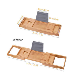 Suole — plateau <span class=keywords><strong>de</strong></span> <span class=keywords><strong>baignoire</strong></span> en bambou naturel, <span class=keywords><strong>pont</strong></span> <span class=keywords><strong>de</strong></span> douche, <span class=keywords><strong>tablette</strong></span>, étagère <span class=keywords><strong>de</strong></span> lecture, rangement en bois pour la salle <span class=keywords><strong>de</strong></span> bains - Product Image 2