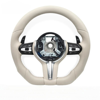 Volant sport beige compatible avec BMW F30 F32 F10 F20 F22 F07 F01 E46 E90 M3 M4 M5 M7 Série 3 Série 5 Accessoires de voiture