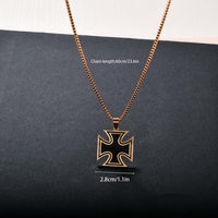 Acier inoxydable Unique à la mode fer croix pendentif collier mode tour de cou pour hommes et femmes élégant amant cadeau