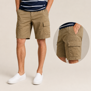Custom Men's Cargo Shorts Cotton Twill Multi Pocket Work Shorts Casual Outdoor Utility Shorts with Flap Pockets Durable Workwear - Product Image 1