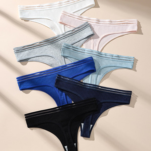 Women Solid Black Sexy Lace <strong>String</strong> Tanga Trappy <strong>Bikini</strong> Low-Rise Thin Spandex Cotton Elastic Waistband Underwear <strong>Panties</strong> Stock - Product Image 2