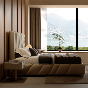 Prix d'usine <span class=keywords><strong>Literie</strong></span> en cuir Lit Queen Tête de lit Cadre souple Lit moderne de luxe King Size Mobilier pour chambre double - Product Image 5
