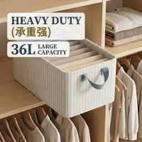 [Très résistant] Panier de rangement en tissu Oxford 36L - Organisateur pliable empilable avec poignées
