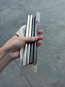 Tùy Chỉnh Logo Sinh Thái Thân Thiện Boba Bubble Tea <span class=keywords><strong>Extra</strong></span> <span class=keywords><strong>Wide</strong></span> Reusable Thép Không Gỉ 12 Mét Dia Rust Proof Kim Loại Uống Ống Hút - Product Image 5