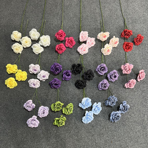 Bouquet de roses artificielles en soie avec diamants artificiels, réaliste, pour mariage et décoration intérieure, fabriqué en Chine - Product Image 2