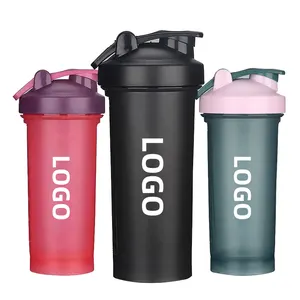 Toptan özel Logo plastik Bpa ücretsiz Tritan spor spor su şişesi mikser bardak Shaker topu takviyesi Protein çalkalama şişesi