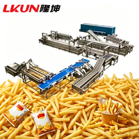 Ligne de production automatique de frites et chips de pommes de terre en acier inoxydable haute capacité, machine de transformation alimentaire commerciale