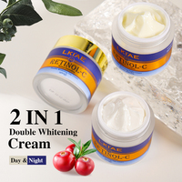 Crème de Jour Double Éclat Luxe 2 en 1 avec SPF50 et Crème de Nuit Hydratante au Rétinol, Collagène et Bave d'Escargot pour le Visage