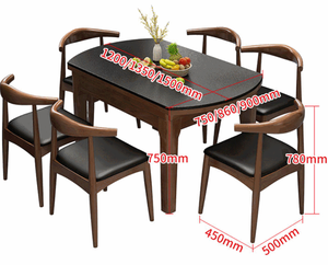 Juego de Mesa y Sillas Plegables de Madera Maciza para 6 Personas, para Uso en el Hogar y Hoteles - Product Image 6