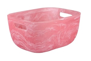 Thực phẩm an toàn Nhựa Acrylic handmade Xô đá Máy làm lạnh rượu xử lý Xô Hình chữ nhật 14 oz Công suất phong cách ven biển sử dụng nhà - Product Image 2