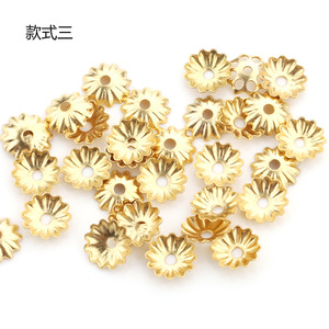 Soporte de Perlas de Acero Inoxidable con Forma de Flor Dorada, Tapa para Cuentas, Fornituras de Joyería DIY, Forma de Pétalo, 12mm - Product Image 5
