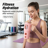 Gobelet en verre borosilicate de 32 oz avec poignée, grande capacité, pour voyage et fête, couvercle en bambou, pour hydratation au bureau