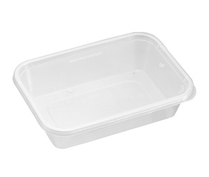 Boîte à lunch jetable en PP transparent avec couvercles, 500 ml, récipient alimentaire rectangulaire pour emporter, compatible micro-ondes, boîte de préparation des repas - Product Image 1