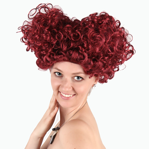 Perruque courte bouclée Alice <span class=keywords><strong>au</strong></span> pays <span class=keywords><strong>des</strong></span> merveilles, reine rouge, pour femme - Product Image 1