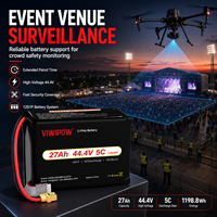 Baterai Drone VIWIPOW Kustomisasi Arus Tinggi Semi-Solid State 27000mah 44.4V 5C Lithium Ion Paket Baterai Drone Pengiriman Cepat