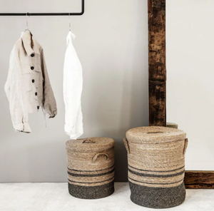 Panier à linge en jonc de mer avec couvercle, idéal pour votre maison panier à linge en jonc de mer - Product Image 2