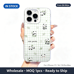 Custodia Trasparente in TPU con Fantasia Scozzese <span class=keywords><strong>Verde</strong></span> Fresca e Simpatico Panda, <span class=keywords><strong>Cover</strong></span> Antiurto per <span class=keywords><strong>iPhone</strong></span> 17 16 15 14 13 <span class=keywords><strong>Pro</strong></span> <span class=keywords><strong>Max</strong></span> - Product Image 1