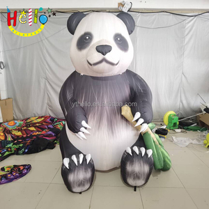 Tema Zoo palloncino animale mascotte orso Panda gonfiabile gigante con bambù - Product Image 5