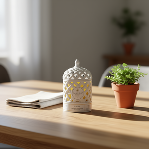 Vaso con Coperchio in Ceramica Ballas Bird, Decorazione da Tavolo, Design Classico 8.5x11.5cm - Product Image 2