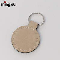 Porte-clés en similicuir vierge, gravure au laser, forme ronde, porte-clés en cuir pour sac à main, sacs à dos, fabrication de clés de voiture