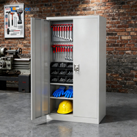 Classeur de bureau moderne à 5 niveaux en métal Armoires de rangement en acier à 2 portes pour salle à manger, cuisine et atelier en plein air-Prix d'usine