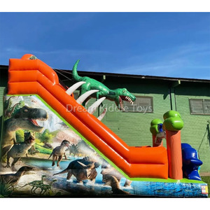 Château gonflable <span class=keywords><strong>dinosaure</strong></span> unisexe en PVC commercial avec toboggan et piscine, aire de jeux extérieure, jouet rebondissant pour enfants - Product Image 2